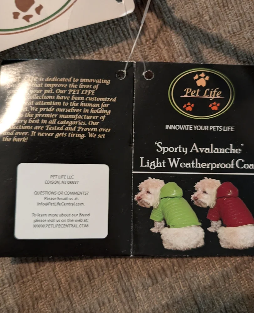 5/$20 Nwt pet jacket. See pics